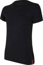 Undiemeister - T-shirt - T-Shirt heren - Slim fit - Korte mouwen - Gemaakt van Mellowood - V-Hals - Volcano Ash (zwart) - Anti-transpirant - XS