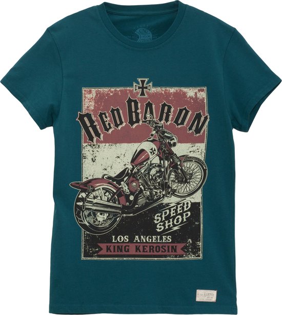 King Kerosin T-shirt Red Baron Speedshop Blue
