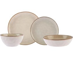 Service de table Karaca Aria Reactive pour 6 personnes, 24 pièces, Beige, Vaisselle, Uniek au premier plan, Couleurs naturelles, Matériau de haute qualité, Nettoyable et durable