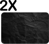 BWK Stevige Placemat - Afbeelding van Zwart Gekreukt Papier - Set van 2 Placemats - 45x30 cm - 1 mm dik Polystyreen - Afneembaar