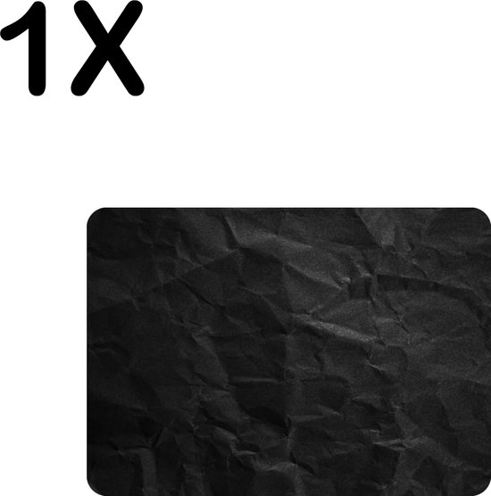 BWK Luxe Placemat Afbeelding van Zwart Gekreukt Papier Set van 1