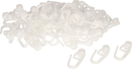Overclip-ooghaken - Gordijnhaken Clip- oog: 5mm, 6mm, 10mm, 6mm gedraaid ( Clip- oog: 10mm - 100 stuks