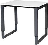 Verstelbaar Bureau - Domino Plus 80x60 wit - zwart frame