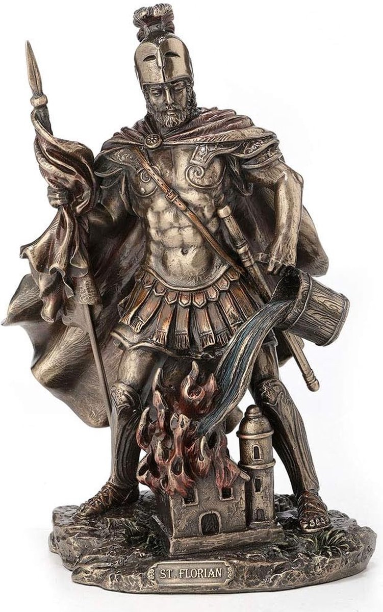 Boutique Trukado - St. Florian De Beschermheilige van Brandweermannen - Veronese Design beeld - (hxbxd) ca. 23cm x 17cm x12cm