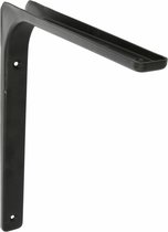 AMIG Support d'étagère/support d'étagère en métal - peint en noir - H250 x L350 mm - supports d'étagère