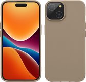 kwmobile telefoonhoesje geschikt voor iPhone 15 - Hoesje voor smartphone - Back cover in mat beige