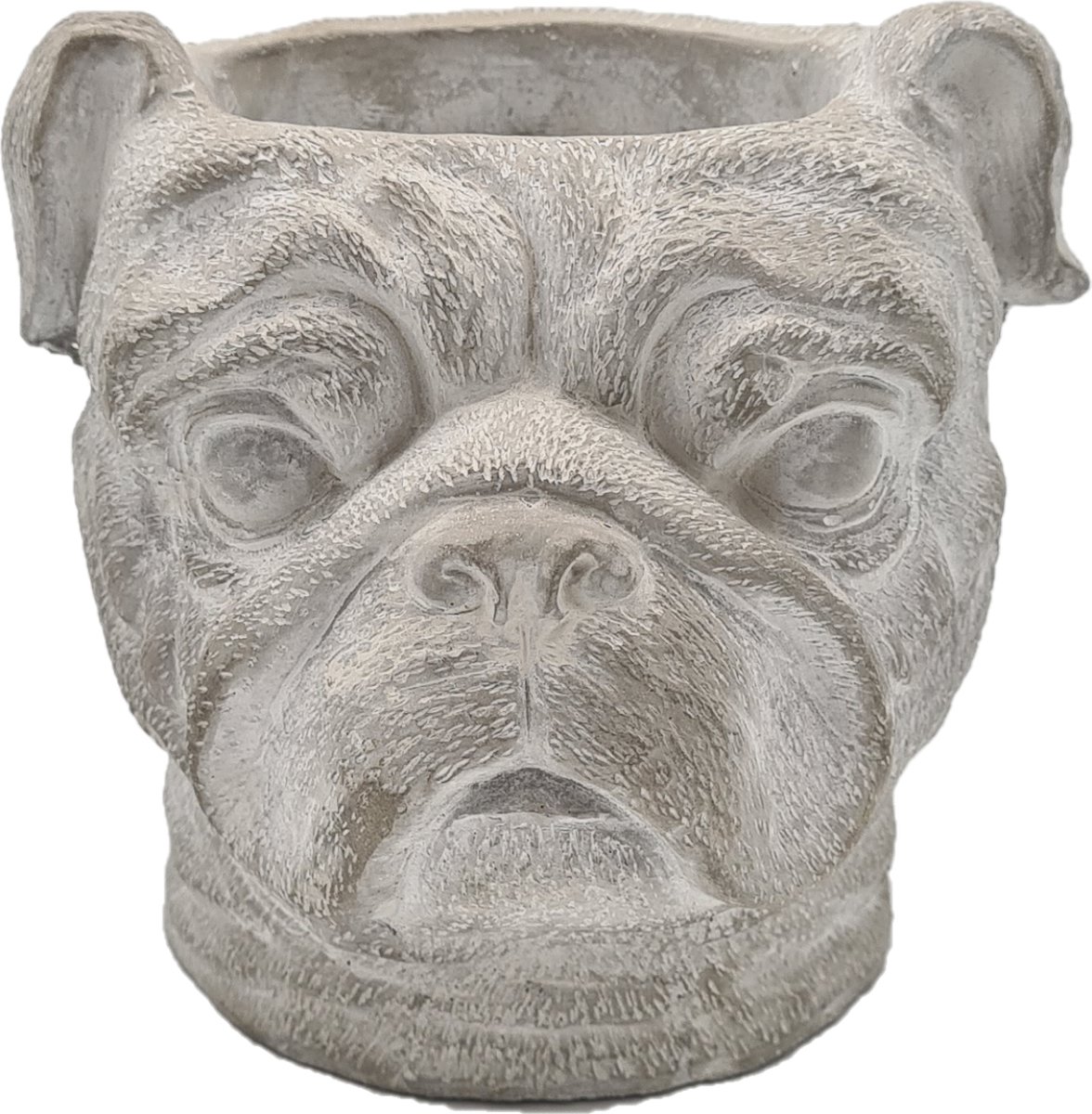 Deco4yourhome® - Pot - Bulldog - Beton - Grijs - 19cm