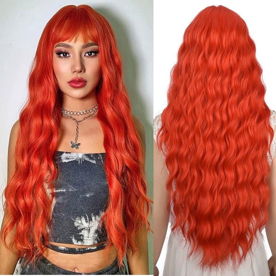 Perruques Femme - Cheveux Longs - Perruque Rouge Vif - 71 cm