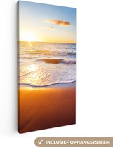 OneMillionCanvasses - Canvas - Schilderij - Strand - Zee - Zon - Horizon - Schilderijen op canvas - Foto op canvas - 20x40 cm - Woonkamer