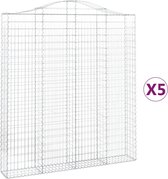 vidaXL-Schanskorven-5-st-gewelfd-200x30x220/240-cm-ijzer