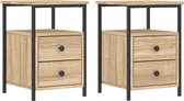 vidaXL-Nachtkastjes-2-st-34x35,5x50-cm-sonoma-eikenkleurig