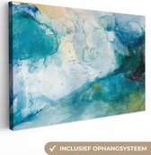 Canvas Schilderij Zee - Storm - Waterverf - 120x80 cm - Wanddecoratie