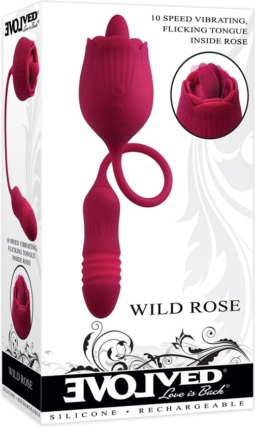 Evolved - Vibromasseur en Forme de Langue Wild Rose - Rouge