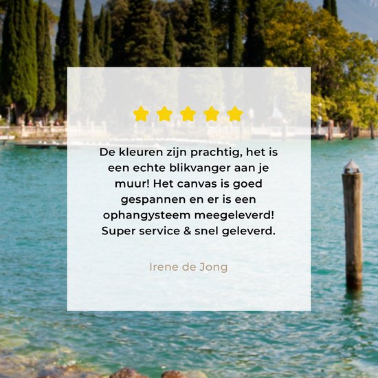 Tableau sur Toile Lac de Garde - Côte - Water - 40x20 cm - Décoration murale