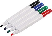 BRASQ Whiteboard Diverse kleuren markers rond 5mm - 4 kleuren (Zwart, Blauw, Groen, Rood)