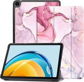 Hoozey - Book Case geschikt voor Samsung Galaxy Tab S9 (2023) - 11 inch - Sleep cover - Marmer print - Roze