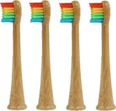 Têtes de brosse de brosse en Bamboe Sonicare pour Enfants | 4 Pièces | arc en ciel | Breveté Bio à l'intérieur, Bamboe à l'extérieur