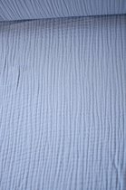 Double gauze uni baby blauw tetrakatoen mousseline 1 meter - modestoffen voor naaien - stoffen