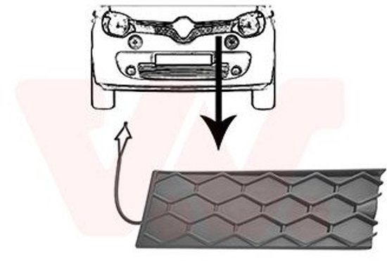 Griglia Frontale Renault Twingo 2 - Ricambio Originale, Lato Sinistro, Codice 4368511 (Compatible 2014+)