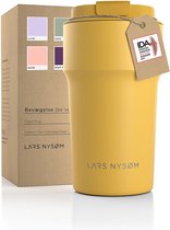 LARS NYSØM - 'Bevægelse' Thermos Coffee Mug-to-go 500ml - BPA-vrij met Isolatie - Lekvrije Roestvrijstalen Thermosbeker - Mustard