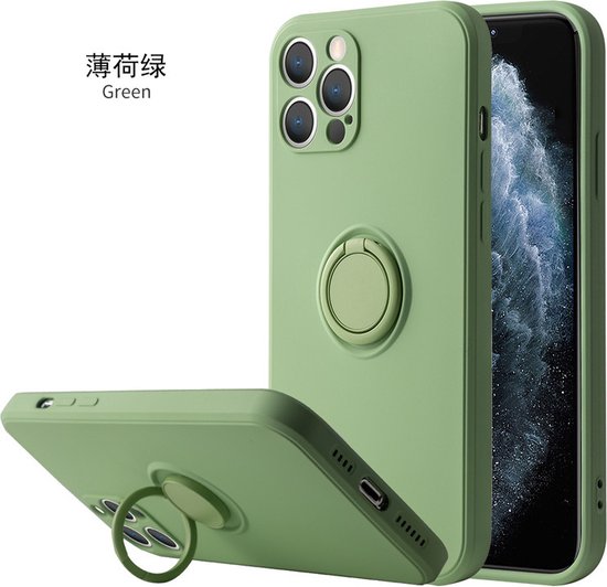 Coque arrière Apple iPhone 15 Plus | Étui pour téléphone | Porte- Ring | Vert