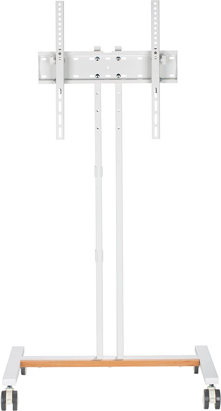 Voordelige Witte TV Standaard | Verrijdbaar en Stevig Onderstel | 20 jaar garantie | Schermmaat: Van 34 inch t/m 55 inch | Kijkhoogte: Van 86 cm t/m 102 cm