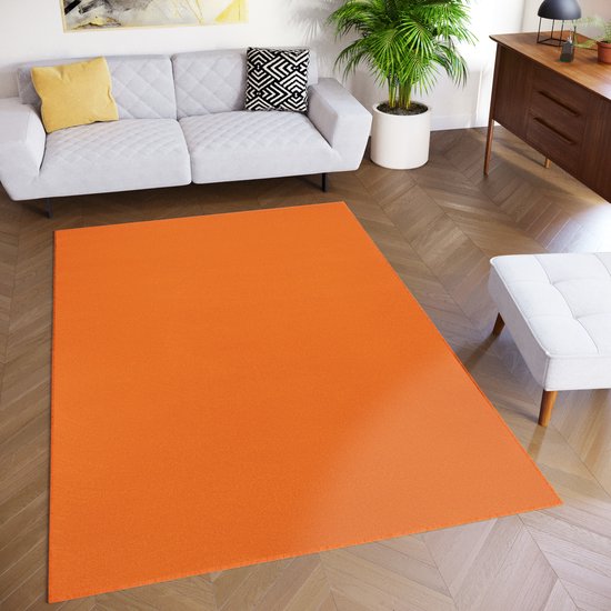 Tapiso Mono Vloerkleed Oranje Binnen en Buiten Tapijt Maat- 160x220