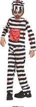 Guirca - Boef Kostuum - Levenslange Hongerige Zombie Gevangene Kind Kostuum - Zwart / Wit - 7 - 9 jaar - Halloween - Verkleedkleding