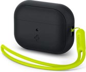 Hoesje geschikt voor Apple AirPods Pro 1/2 - Spigen Silicone Fit Strap Case - Zwart