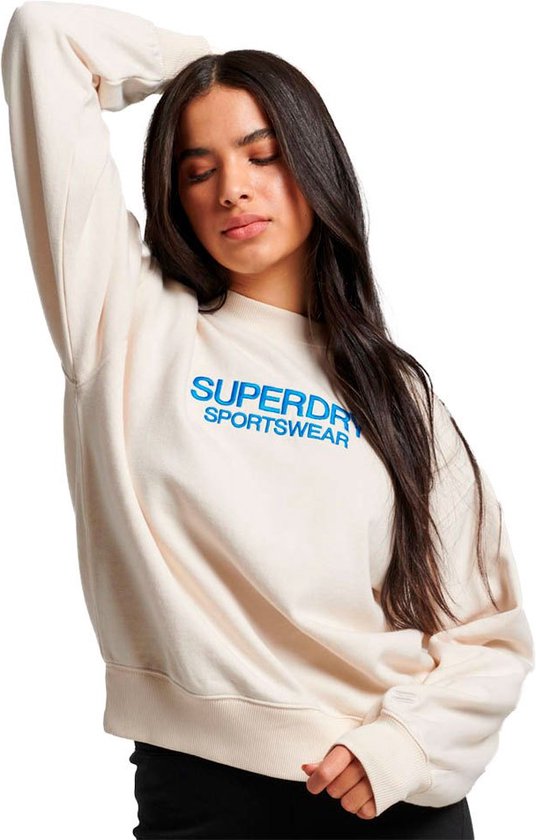 Superdry Sweatshirt Loose Brodé Beige XL Femme