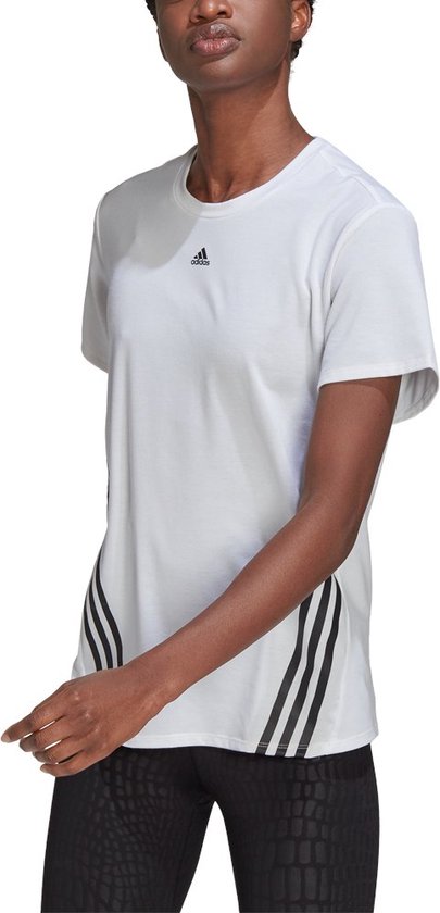 Adidas Wtr Icons 3 Stripes T-shirt Met Korte Mouwen Wit XS Vrouw