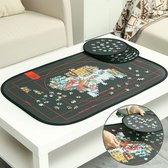 Bol.com VB Puzzelmat 1000 Stukjes – Puzzelbord Met 6 Laden - Opvouwbare Puzzelmap Met Opbergtas – Portapuzzle – Zwart – 700x500mm aanbieding