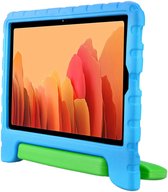 HappyCase Kinder Tablethoes Geschikt voor Samsung Galaxy Tab A7 2020/2022 | Kindvriendelijke Hoes | Beschemhoes | Kinderhoes | met Handvat en Standaard | Groen/Blauw