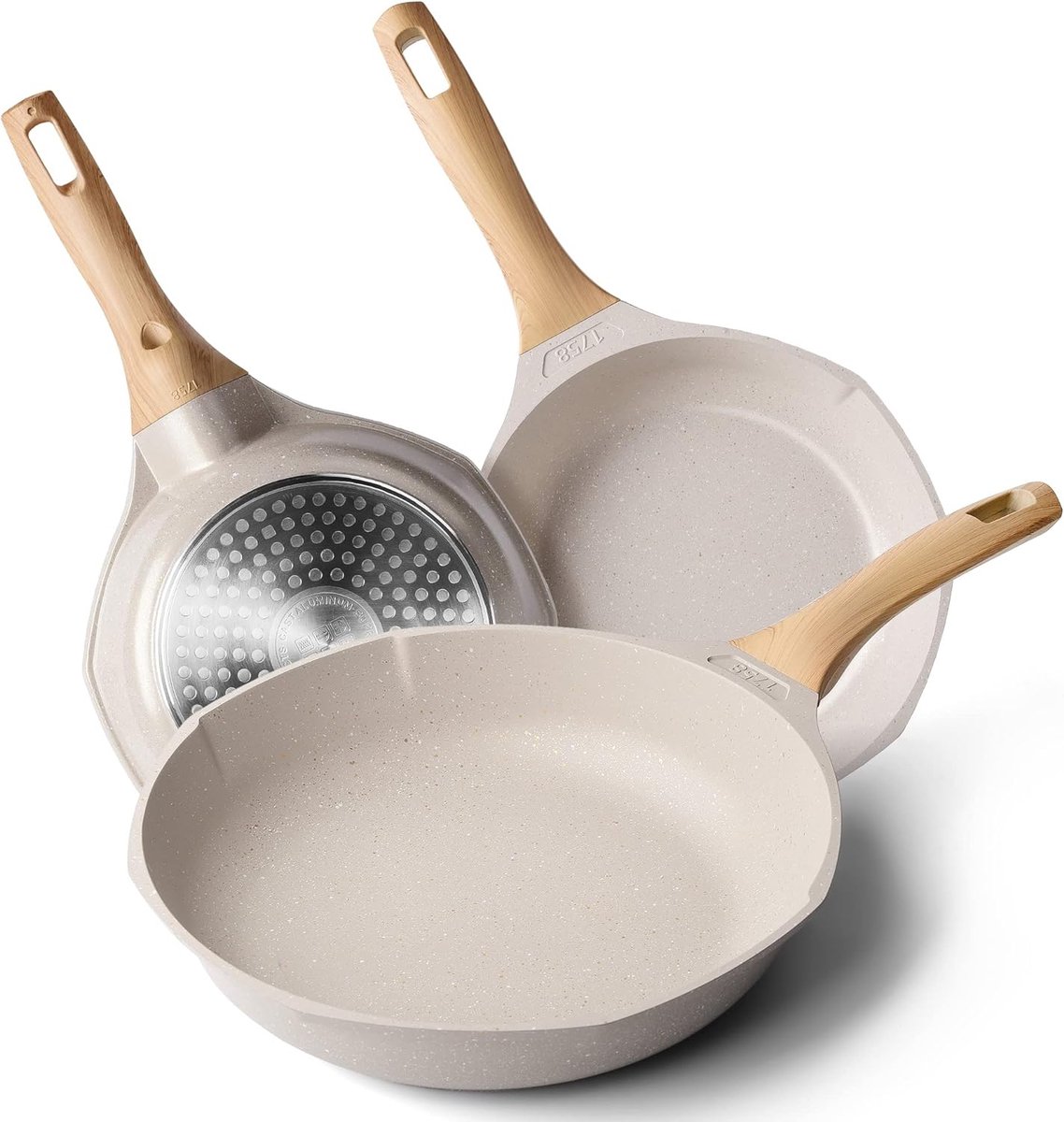 Set de 3 Poêles à revêtement céramique pour induction 20/24/28 cm