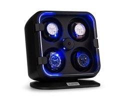 Klarstein Horlogeopwinder Clover 4 Horloges - 3 Rotaties - 4 Snelheden - LED - Watch Winder - voor Automatische Horloges - Kunststof - Horlogedraaier Horlogekast Uhrenbeweger