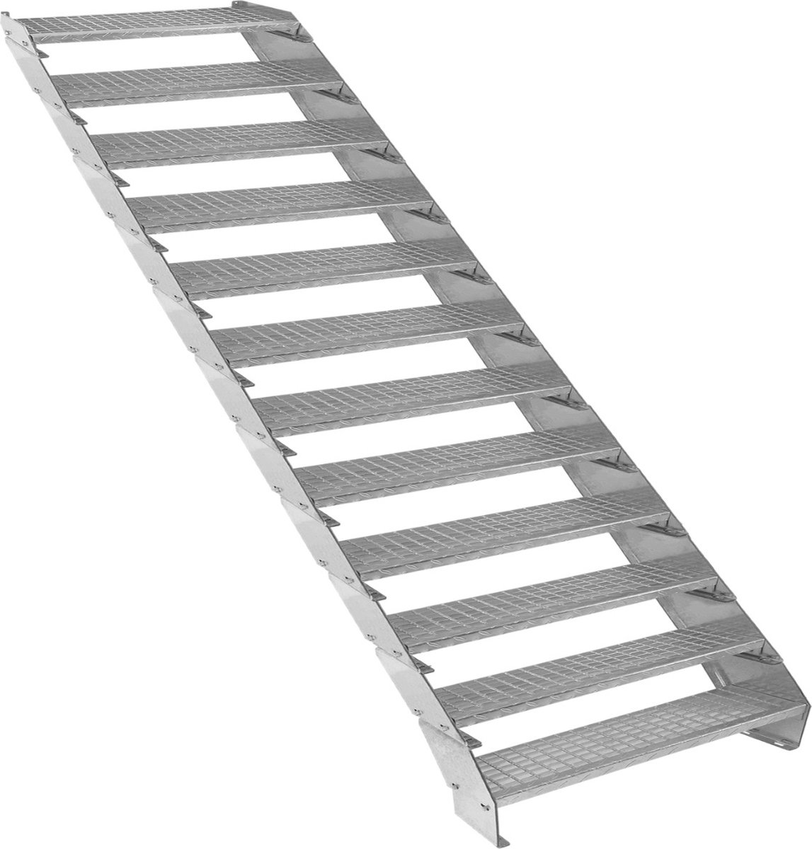 12-delige verzinkte trap - zilver - 900 mm - max. 12 treden