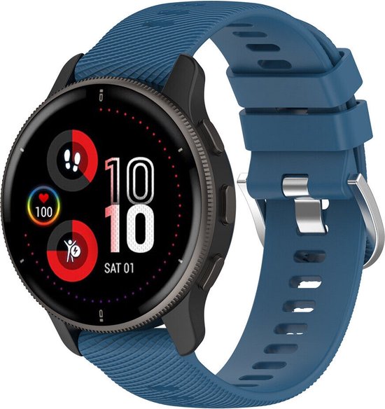 Bracelet en Siliconen Strap-it - adapté pour Garmin Venu / Venu SQ / SQ 2 / Venu 2 Plus / Vivoactive 3 / Vivoactive 5 / Vivomove (HR - Style - Luxe - Sport) / Forerunner 245 / 645 - bleu