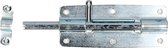 Deltafix schuifslot/hangslotgrendel - 1x - 10 x 5cm - verzinkt staal - deur - schutting - hek