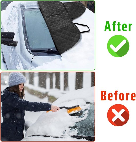 Couverture de neige pour pare-brise de voiture avec aimants épais  amovibles, protection contre le gel pour la plupart des voitures et SUV