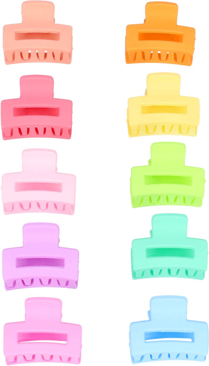 Haarsoires Haarspeld Haarklemmen 2,5cm – Klein Recht – Blauw Groen Geel Roze Paars Oranje – Set van 10 - Haarclip Klem - Hair Claw - voor Opsteken Haar - Hair Clip - Decoratieve Haaraccessoire