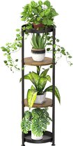 4-traps hoge metalen plantenstandaard voor binnen en buiten, plantenrek, hoek plantenstandaard, display rek, roestvrij ijzer, bloempothouder, rek voor patio, balkon, tuin