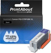 PrintAbout huismerk Inktcartridge PGI-570PGBK XL Zwart Hoge capaciteit geschikt voor Canon