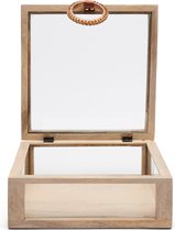 Riviera Maison Vitrine box, opbergkist klein met handvat - RM Canggu Display Box - Lichtbruin - Mangohout - Maat S