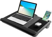 Laptop Mat voor op bed met muismat en polssteun, super lichte laptopkussen voor maximaal 17 inch notebook, met telefoonhouder en muismat.