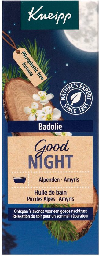 Kneipp Good Night - Badolie - Alpenden en Amyris - Goede nachtrust - Ontspannend - Vegan - 1 st - 100 ml - Kneipp
