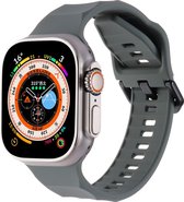 Mobigear - Watch bandje geschikt voor Apple Watch Series 9 (45mm) Bandje Flexibel Siliconen Gespsluiting | Mobigear Sport - Grijs