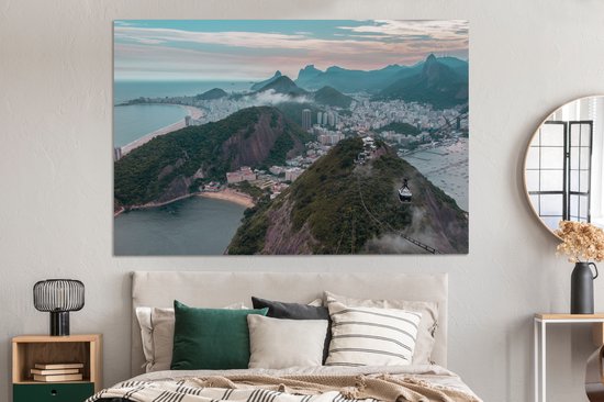 Paysage de montagne Rio de Janeiro toile 180x120 cm - impression photo sur toile peinture Décoration murale salon / chambre à coucher) / Villes toile Peintures XXL / Groot taille!