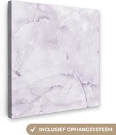 Canvas Schilderij Marmer - Plamuur - Roze - 50x50 cm - Wanddecoratie