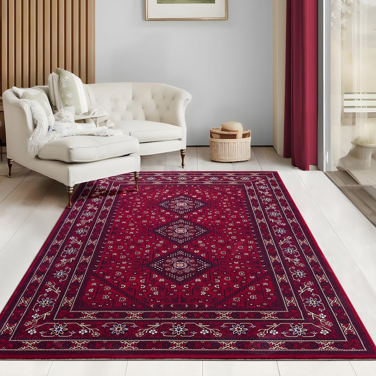 flycarpets Klassiek Rood Vloerkleed Alcon - Oosters motief - Perzisch Tapijt - Woonkamer