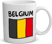 Akyol - belgium vlag koffiemok - theemok - België - reizigers - toerist - verjaardagscadeau - souvenir - vakantie - kado - gift - geschenk - 350 ML inhoud